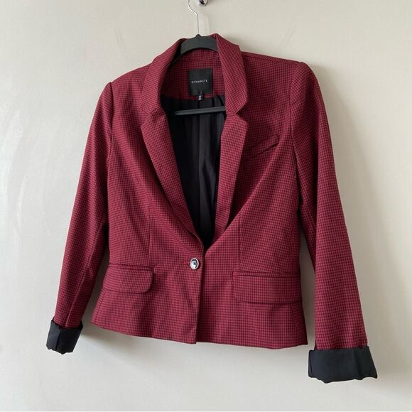 Dynamite-micro plaid Cropped Blazer - Picture 5 of 11